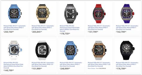 richard mille watch price list